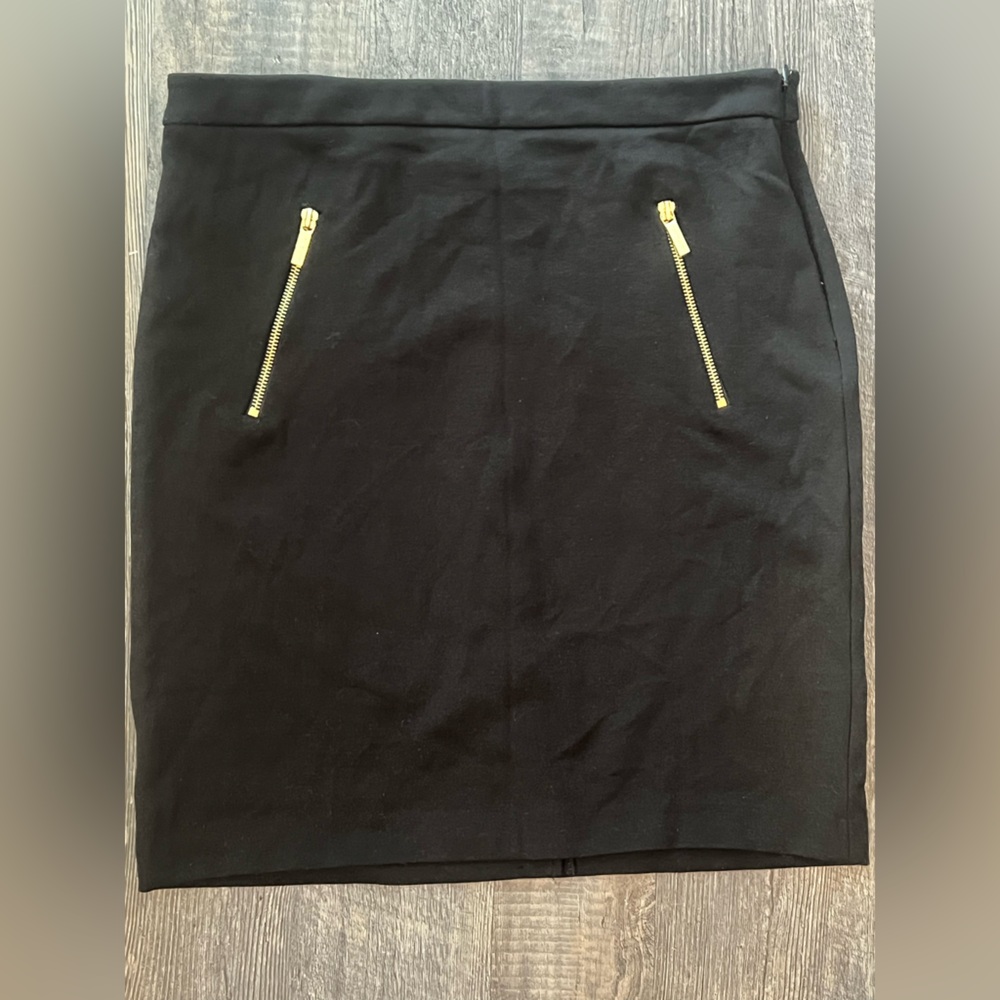 Michaels Black Pencil Skirt with Gold Zippers